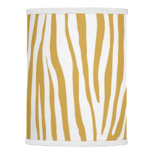 Ochre and white, zebra pattern, animal print lamp shade