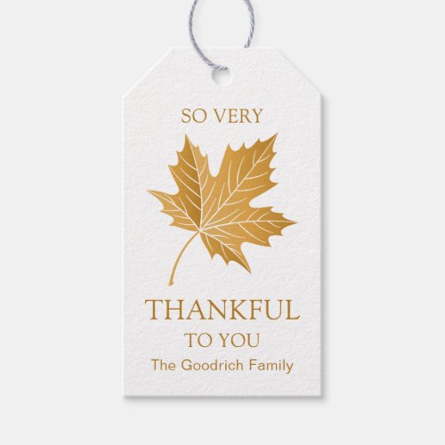 Ochre Brown Fall Autumn Maple Leaf Gift Tags