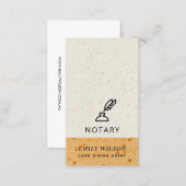 OCHRE CERAMIC GLAZED SPECKLED FEATHER NIB NOTARY BUSINESS CARD (Front/Back)