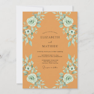 Ochre Earthy Autumn Wedding Invitation