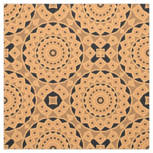 Ochre Ethnic Moroccan Boho Chic Mosaic Pattern Fabric