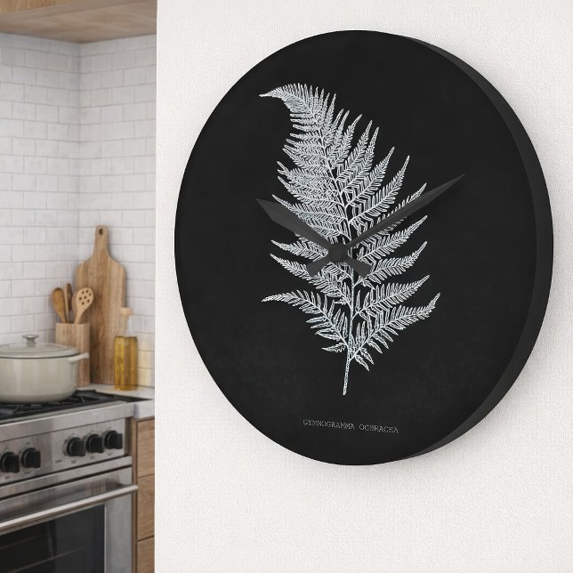 Ochre Fern Frond, Gymnogramma Ochracea  Large Clock (Ochre Fern Frond, Gymnogramma Ochracea. Large Clock)