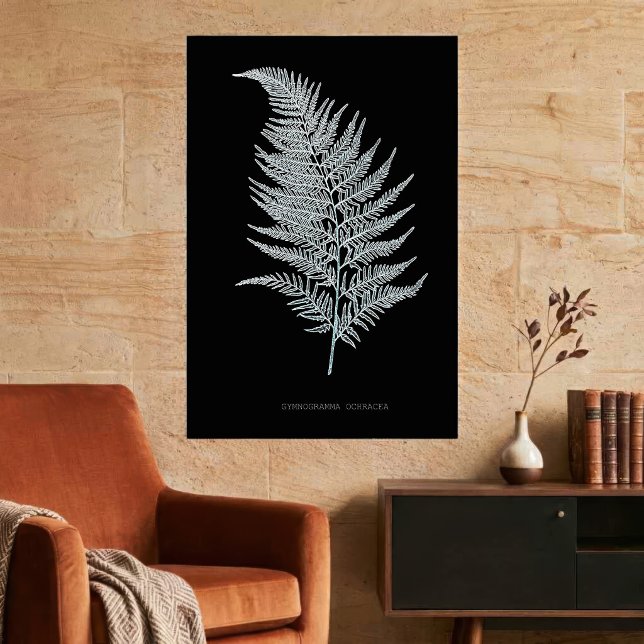 Ochre Fern Frond, Gymnogramma Ochracea  Poster (Ochre Fern Frond, Gymnogramma Ochracea. Poster)