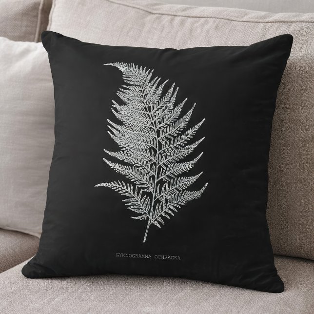 Ochre Fern Frond, Gymnogramma Ochracea  Throw Pillow (Ochre Fern Frond, Gymnogramma Ochracea. Throw Pillow)