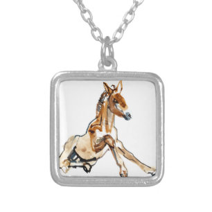 Ochre Foal Silver Plated Necklace