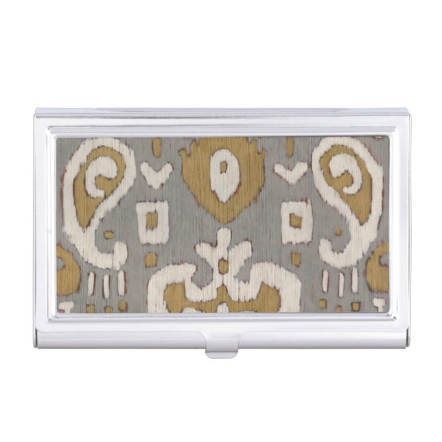 Ochre Ikat I Business Card Holder (Front)