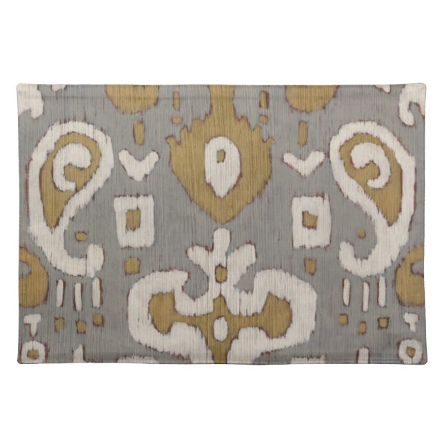 Ochre Ikat I Cloth Placemat (Front)