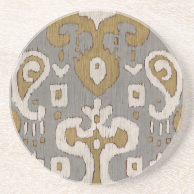 Ochre Ikat I Coaster (Front)