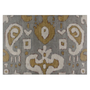 Ochre Ikat I Cutting Board