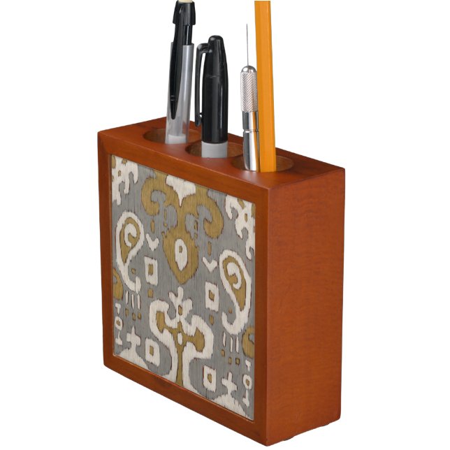 Ochre Ikat I Desk Organizer (In Situ)