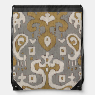 Ochre Ikat I Drawstring Bag