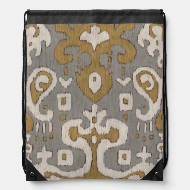 Ochre Ikat I Drawstring Bag (Front)