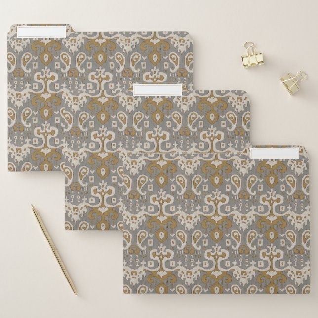 Ochre Ikat I File Folder (Set)