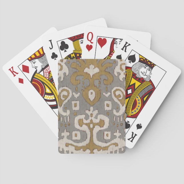 Ochre Ikat I Poker Cards (Back)