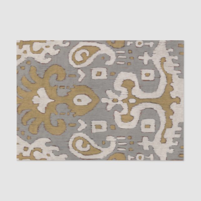 Ochre Ikat I Tissue Paper (Front)