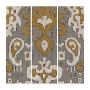 Ochre Ikat I Triptych