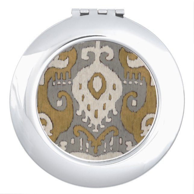 Ochre Ikat II Compact Mirror (Front)