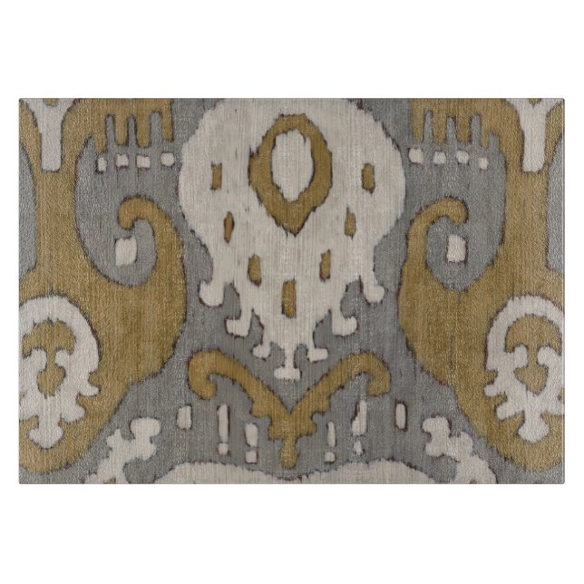 Ochre Ikat II Cutting Board (Front)