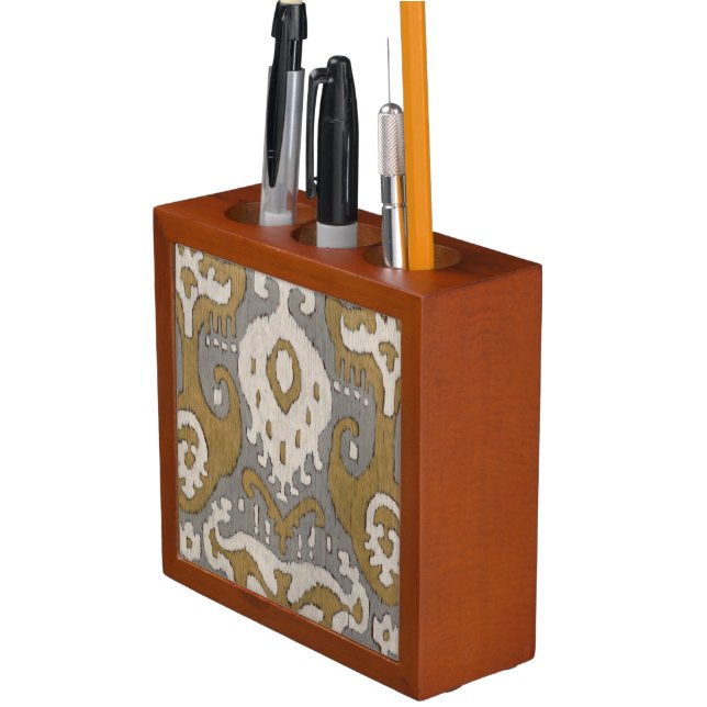 Ochre Ikat II Desk Organizer (In Situ)
