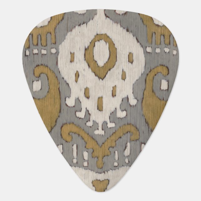 Ochre Ikat II Guitar Pick (Front)