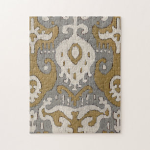 Ochre Ikat II Jigsaw Puzzle