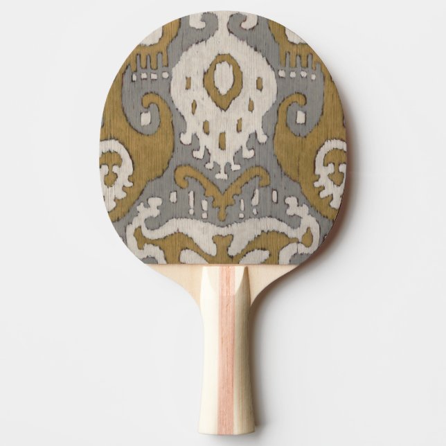 Ochre Ikat II Ping-Pong Paddle (Front)