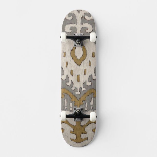 Ochre Ikat II Skateboard Deck (Front)