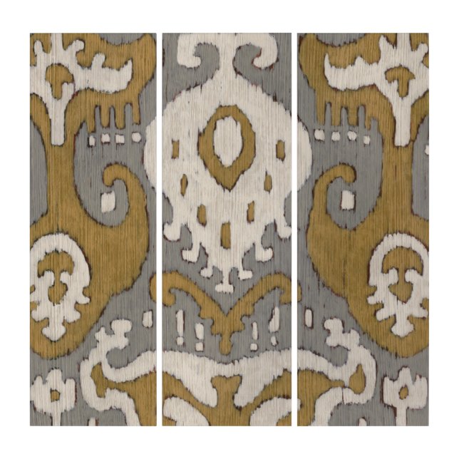 Ochre Ikat II Triptych (Front)