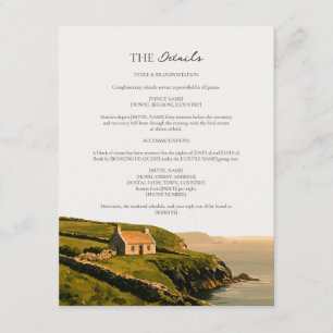 Ochre Moss Cottage Cliffs Irish Wedding Details Enclosure Card