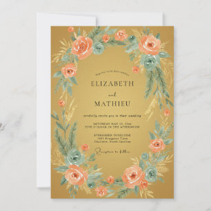 Ochre Refined Woodland Wedding Invitation