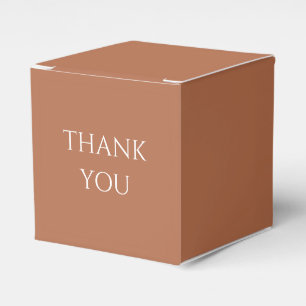 Ochre Terracotta Script Wedding Thank You Favor Boxes