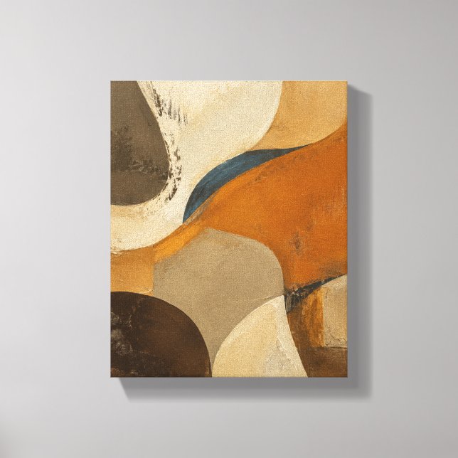 Ochre Tide Assemblage Textured Neutral Abstract Ca Canvas Print (Front)