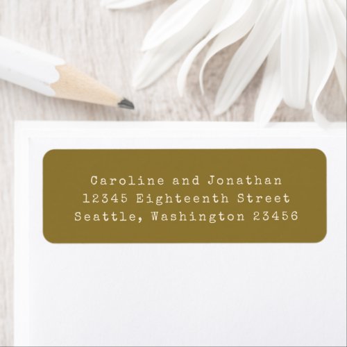 Ochre Typewriter Typography Return Address  Label