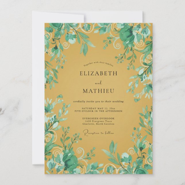 Ochre Vibrant Boho Autumn Wedding Invitation (Front)