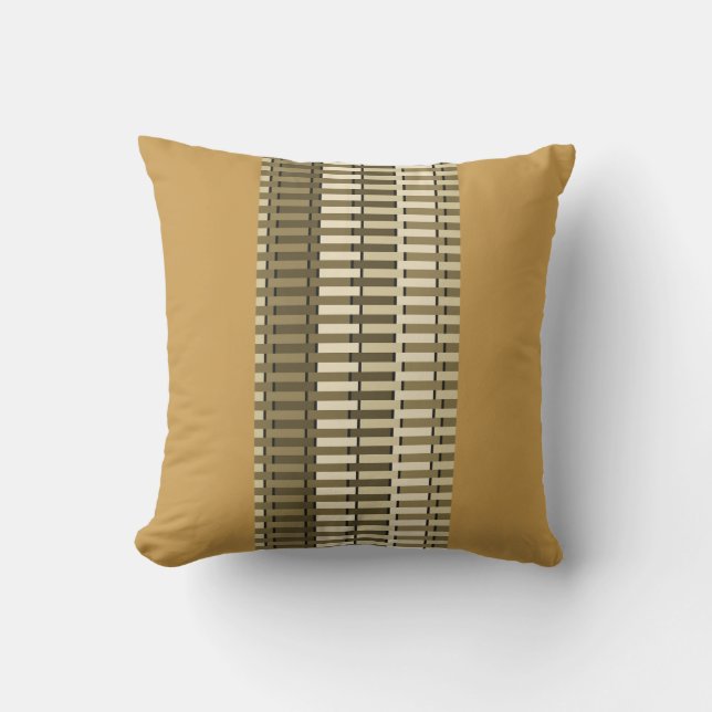 Ochre Yellow Stylish Modern Abstract Pattern Outdoor Pillow (Front)