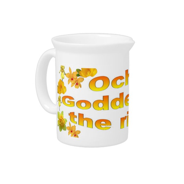 Ochun Goddess Of The Rivers Flowers Beverage Pitcher (Left)