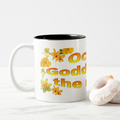 Ochun Goddess Of The Rivers Flowers Two_Tone Coffee Mug