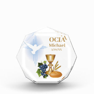 OCIA Congratulations Catholic Sacrament Symbols Acrylic Award