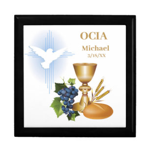 OCIA Congratulations Catholic Sacrament Symbols Gift Box