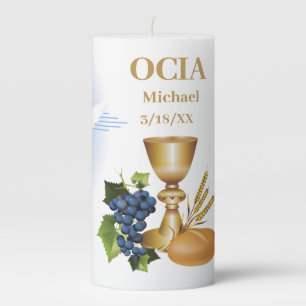 OCIA Congratulations Catholic Sacrament Symbols Pillar Candle