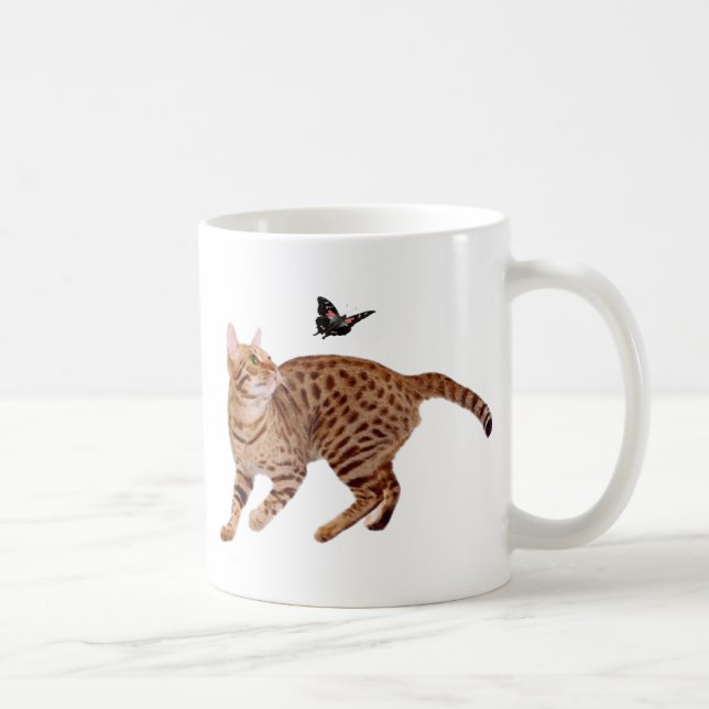 Ocicat Cat & Butterfly Coffee Mug (Right)
