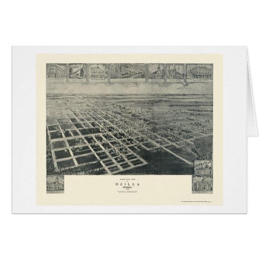 Ocilla, GA Panoramic Map - 1908 Cards (Front Horizontal)