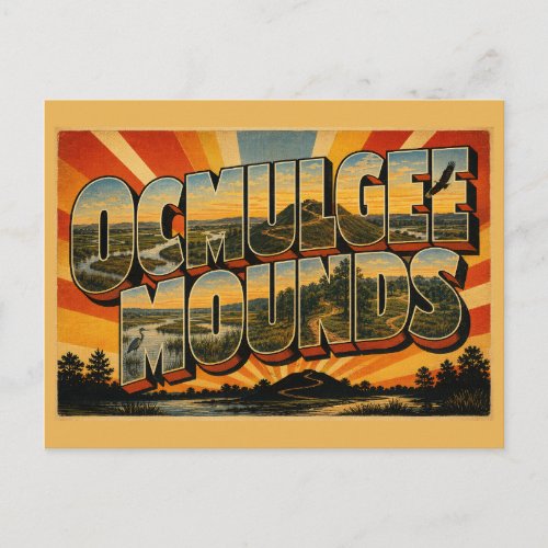 Ocmulgee Mounds Georgia Wetland Floodplain Art Postcard