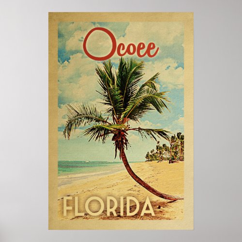 Ocoee Palm Tree Vintage Travel Poster