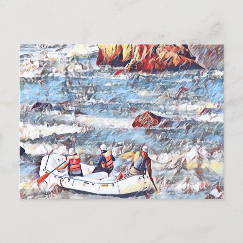 Ocoee River Tennessee Whitewater Rafting Painting Postcard
