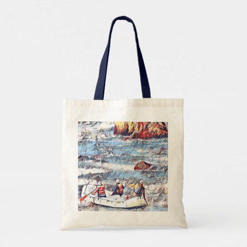 Ocoee River Tennessee Whitewater Rafting Painting Tote Bag