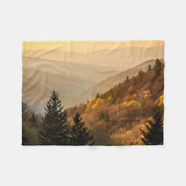 Oconaluftee Valley Overlook | North Carolina Fleece Blanket (Front (Horizontal))