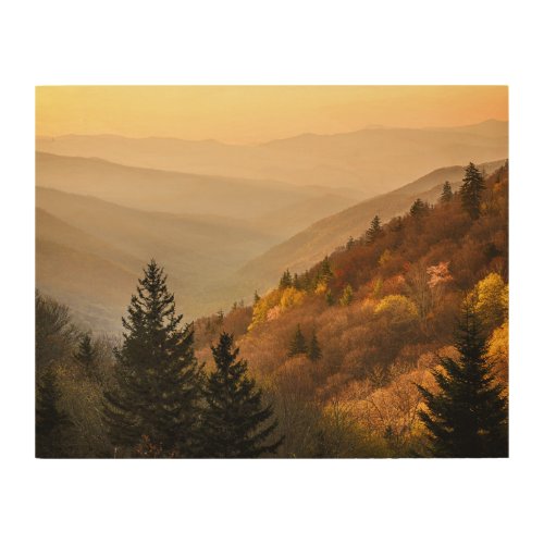 Oconaluftee Valley Overlook  North Carolina Wood Wall Art