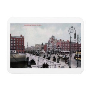 O'Connell Bridge, Dublin, Ireland, Vintage Magnet