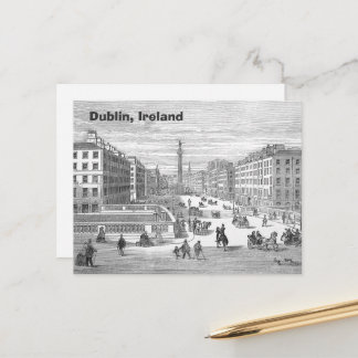 O'Connell Street Vintage Dublin Ireland Postcard